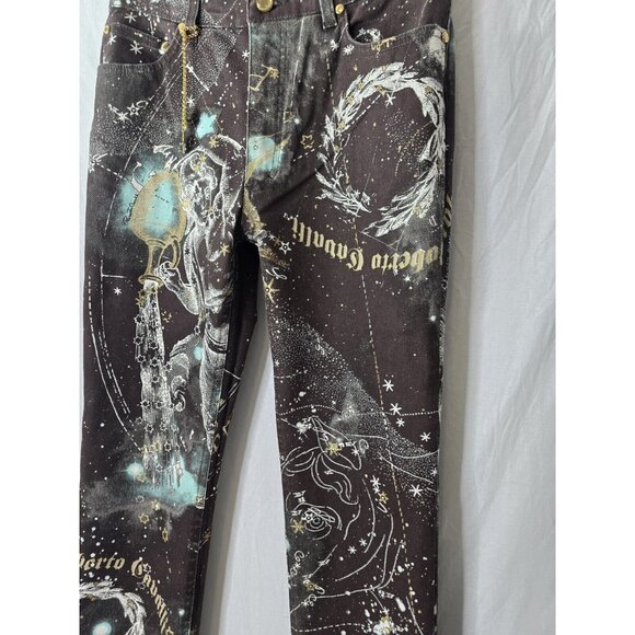 2003 Roberto Cavalli Astrology Logo Print Horoscope Jeans Pants Size Small- HTF - Picture 7 of 16